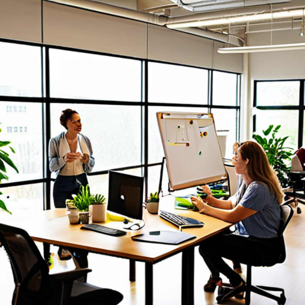 **

A diverse group of employees collaborating in a bright, modern office space filled with plants. Sunlight streams through large windows. Some employees are working at computers, while others are engaged in a brainstorming session around a whiteboard. Emphasis on a positive, inclusive atmosphere. B-Corp logo subtly included.

**